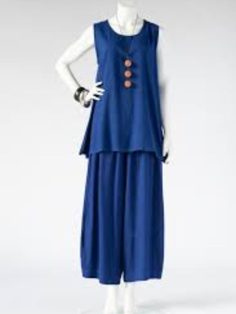 Kaliyana Loose wide legged pant in Lapis Papyrus   oversize size 2-6/S/M)
